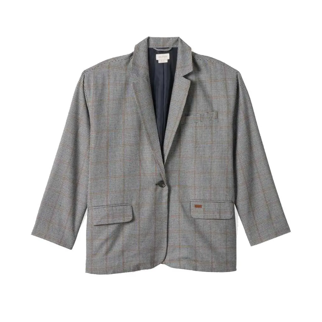 Brixton Women's Axl Oversized Blazer - Black/Off White 1