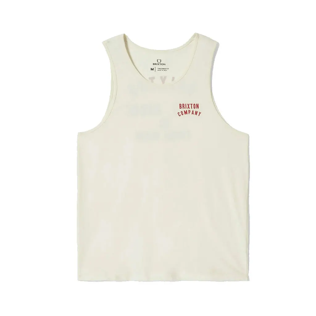 Brixton Woodburn Tank Top - Off White/Crimson 1