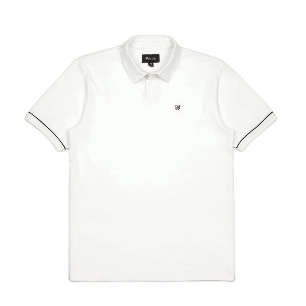 Brixton Carlos S/S Polo Knit - White/Black 1