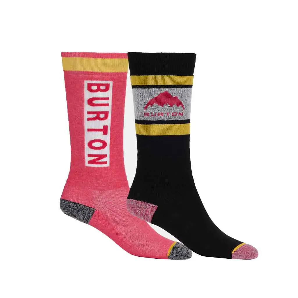 Burton 24/25 Kid's Weekend Midweight 2Pk Sock - Azalea Pink 1