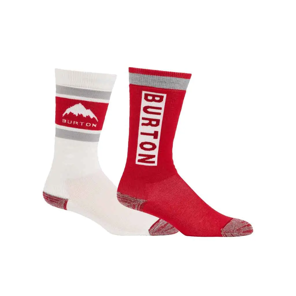 Burton 25/26 Kid's Weekend Midweight 2Pk Sock - Flame Scarlet 1