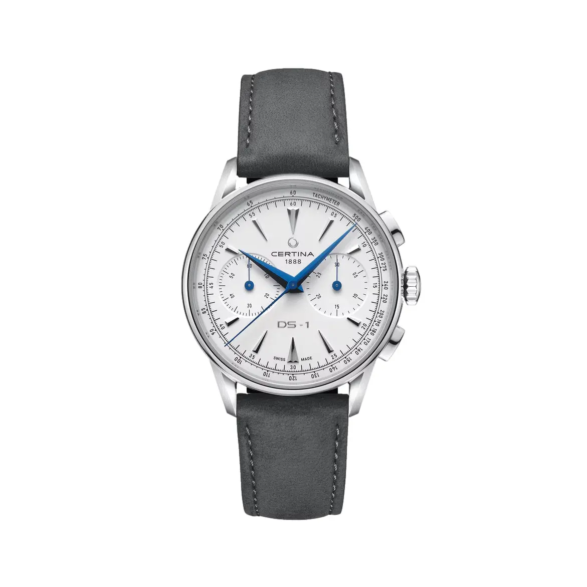 Ds-1 Chrono Automatic 42Mm - White On Leather Strap 1