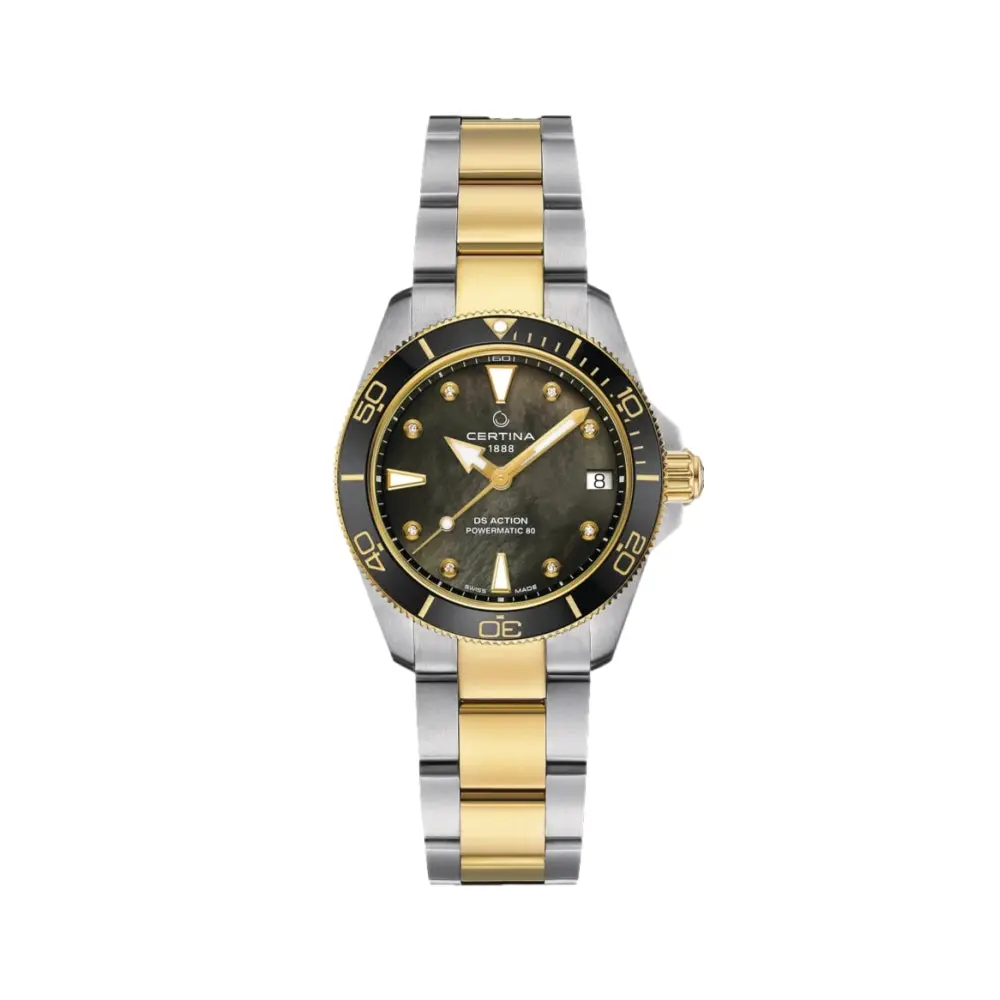 Ds Action Powermatic 80 34.5Mm - Black, Mother-Of-Pearl On Bracelet 1