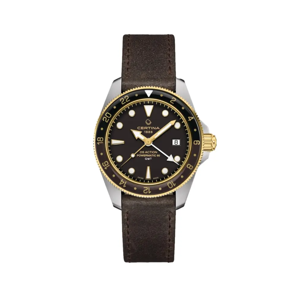 Ds Action Gmt Powermatic 80 Gold Pvd 41Mm - Black Dial On Strap 1