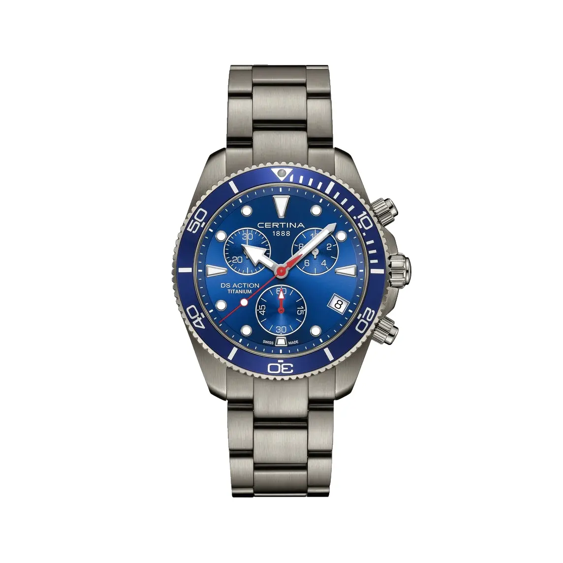 Ds Action Quartz Chrono Titanium 42Mm - Blue On Bracelet 1