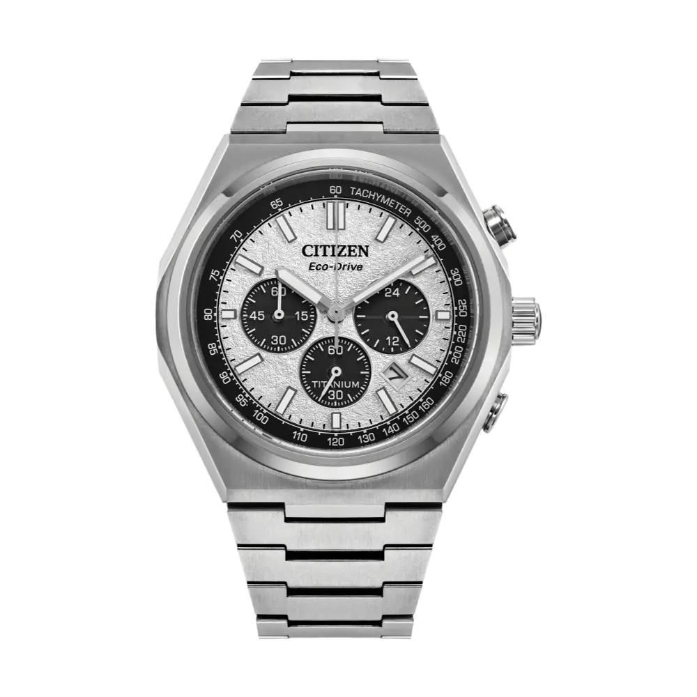 Zenshin Chrono Super Titanium 42.4Mm - Silver On Bracelet 1