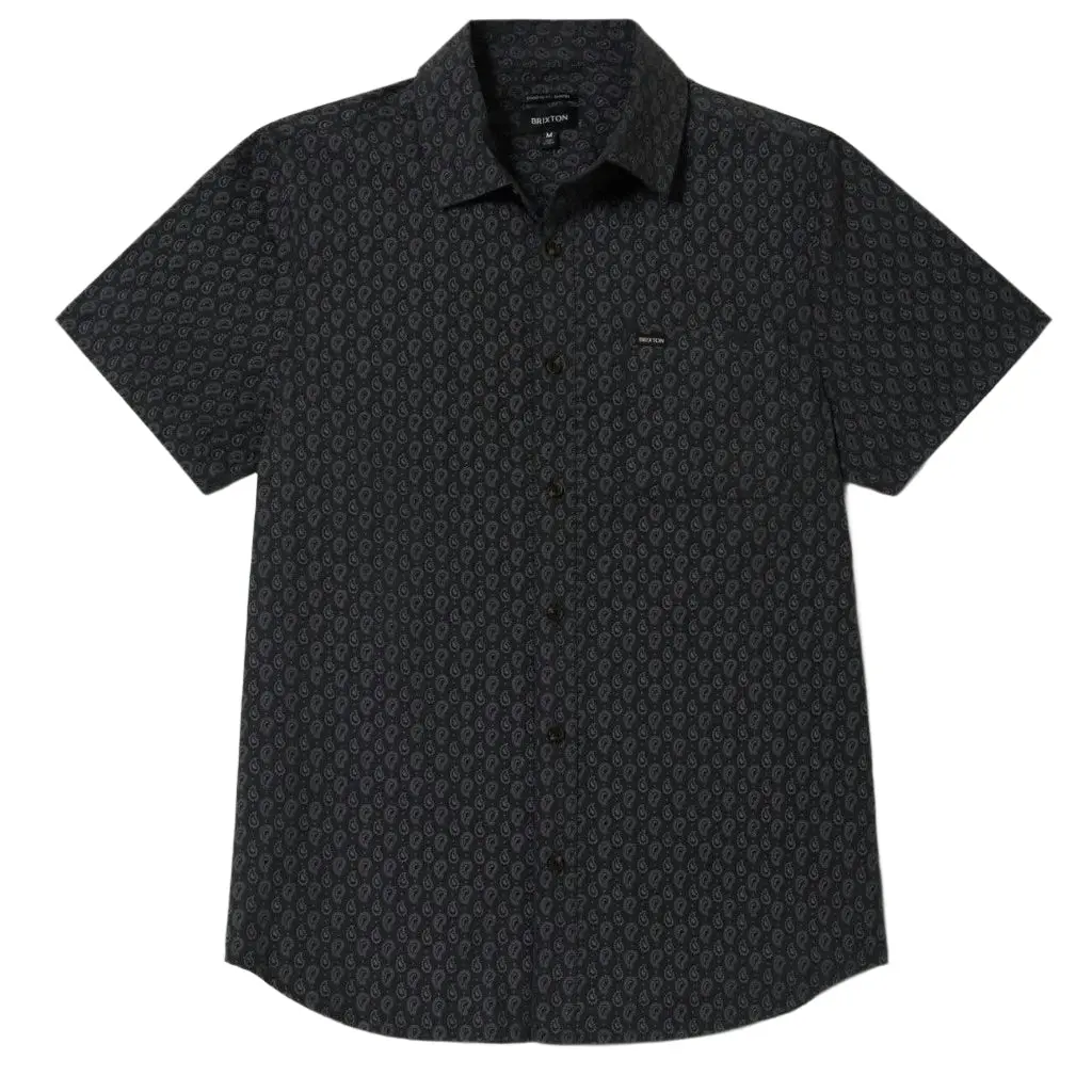 Brixton Charter Print S/S Woven -  Washed Black/Paisley 1