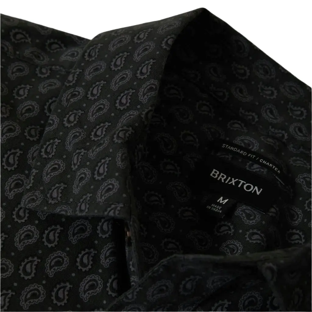 Brixton Charter Print S/S Woven - Washed Black/Paisley 2