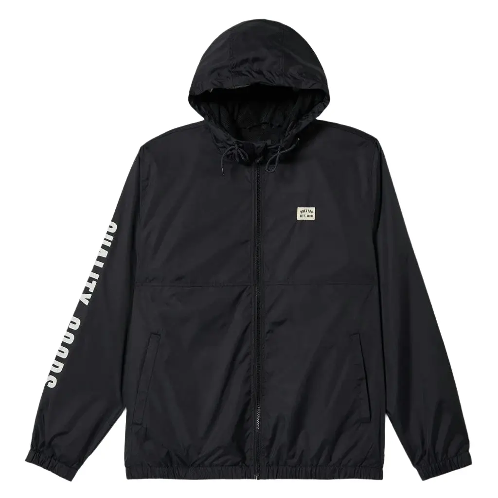 Brixton Claxton Woodburn Lightweight Zip Hood Jacket - Black 1