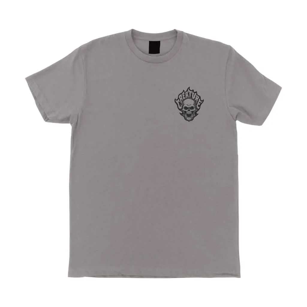 Creature Bonehead Flame S/S Tee - Med Grey 1