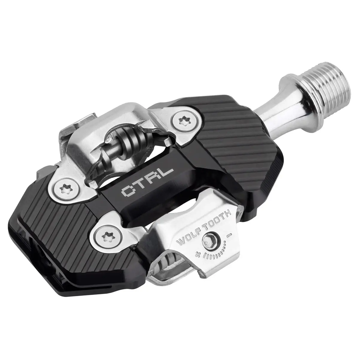 Wolf Tooth Ctrl Trail Clipless Pedals - Dual Sided Clipless, Alloy, 9/16", Black, Pair, Shimano Spd 1