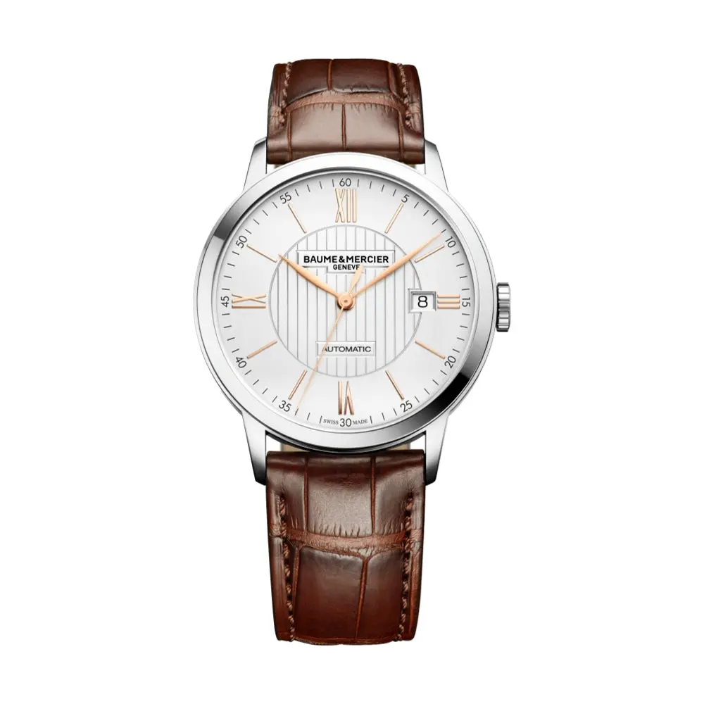 Classima 10263 Automatic 40Mm - Silver On Leather Strap 1