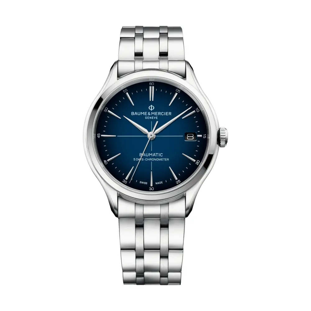 Clifton 10468 Baumatic Cosc 40Mm - Blue On Bracelet 1