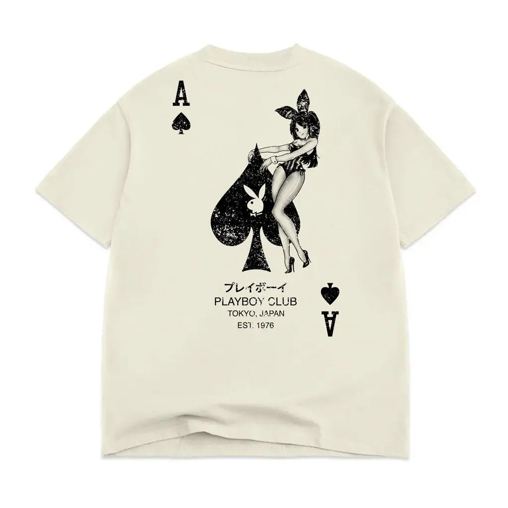 Color Bars X Playboy Ace Of Spades Distressed S/S Tee - Off White 1