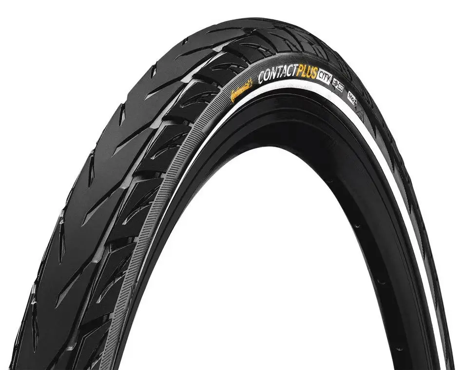 Continental Contact Plus City Tire - 26 X 2.20, Clincher, Wire, Black/Reflex, Safetyplus Breaker, E50 1