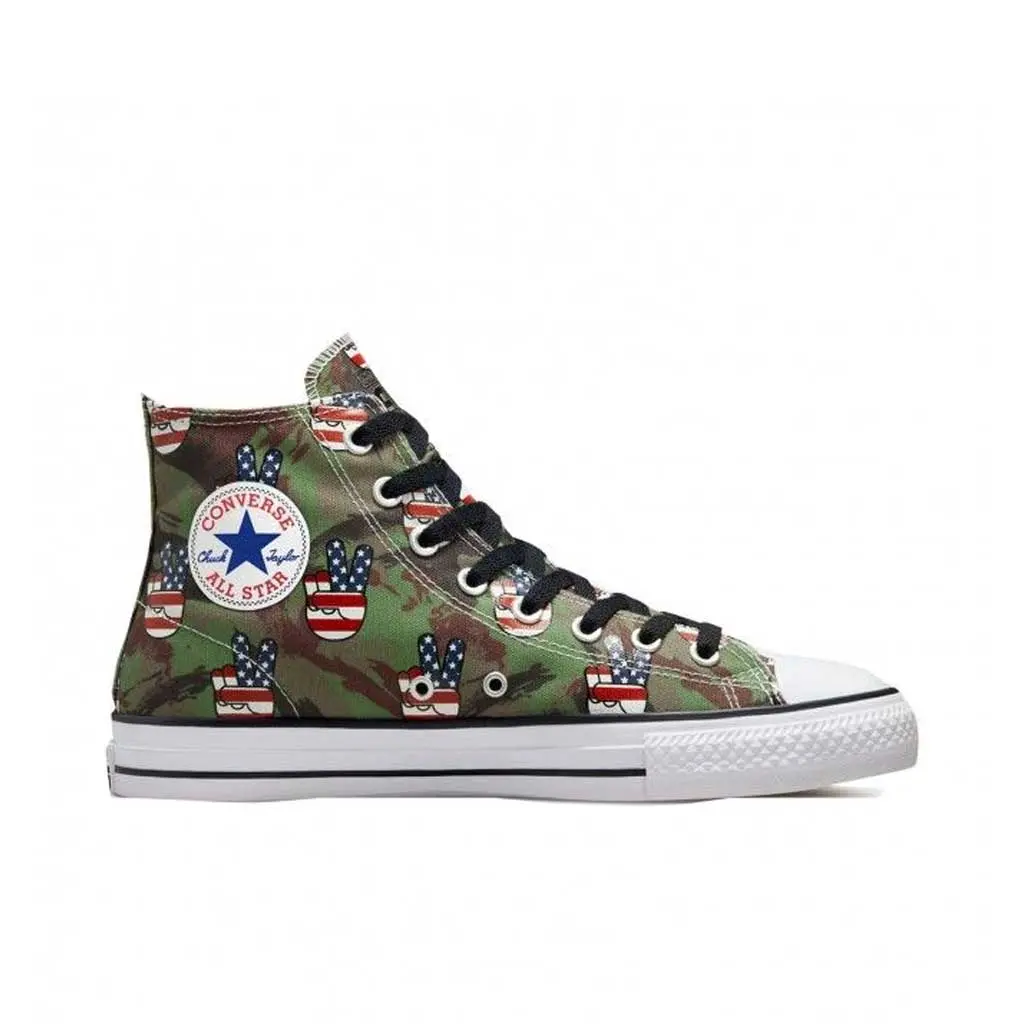 Converse Ctas Pro Hi - Camo Peace - Green/Navy 1