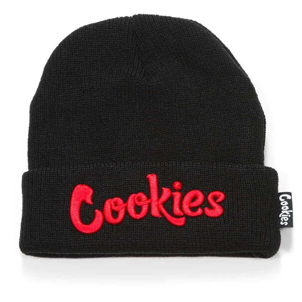 Cookies Original Mint Emb Knit Beanie - Black/Red 1