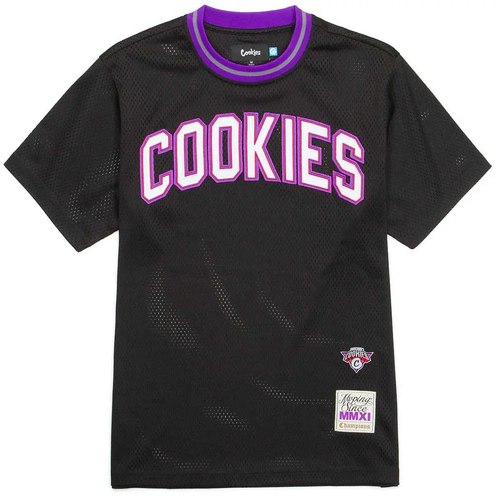 Cookies Full Clip Ss Mesh Jersey With Applique - Black 1