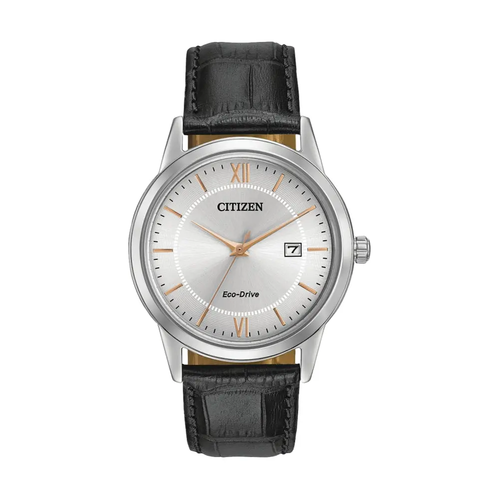 Corso Eco-Drive 40Mm - Silver On Leather Strap 1