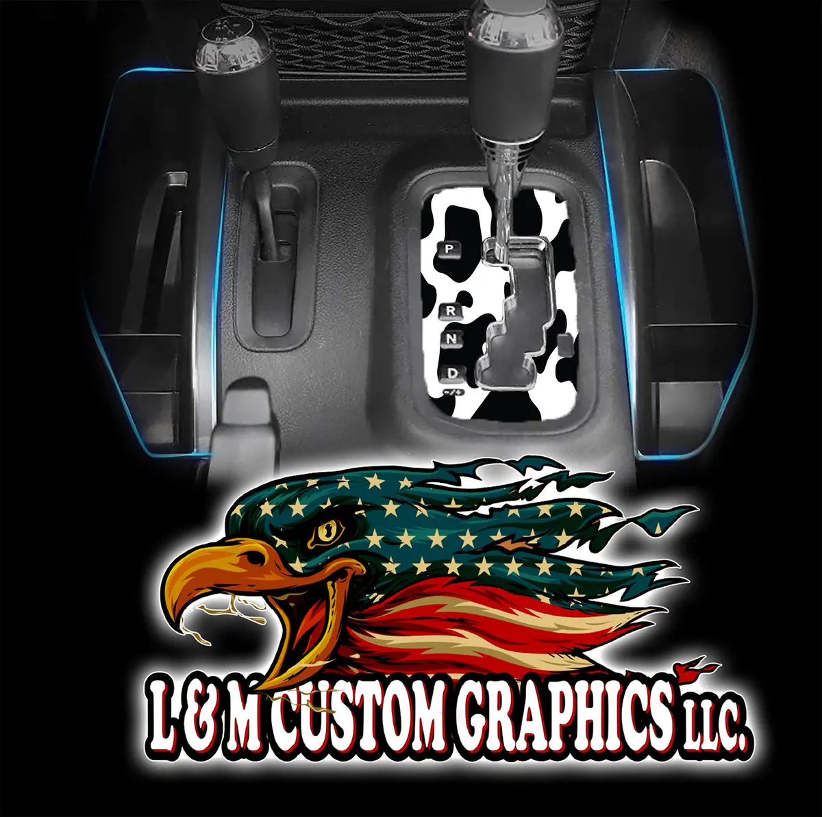 Cow Print Jk Shifter Decal 1