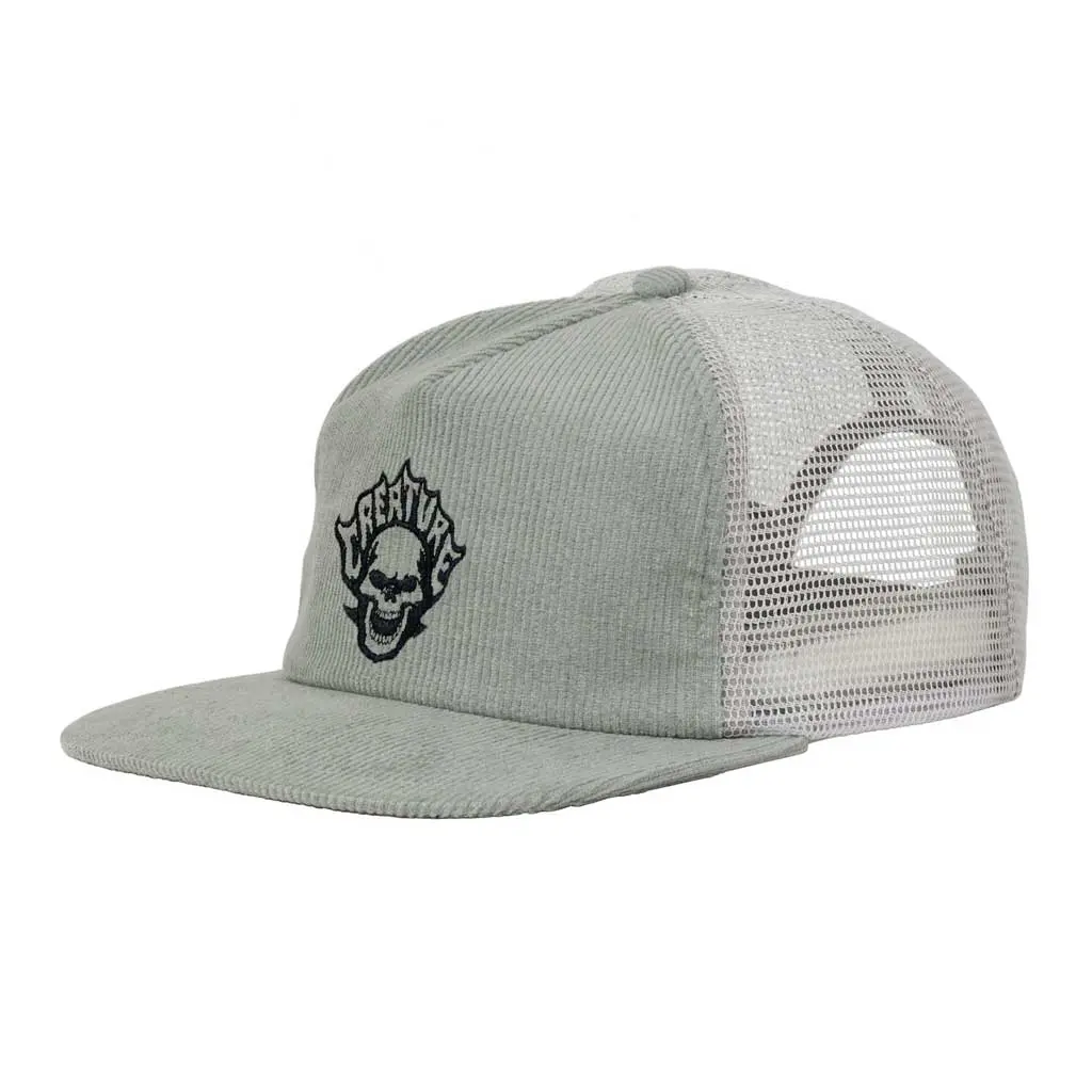 Creature Bonehead Flame Mesh Trucker - Grey 1