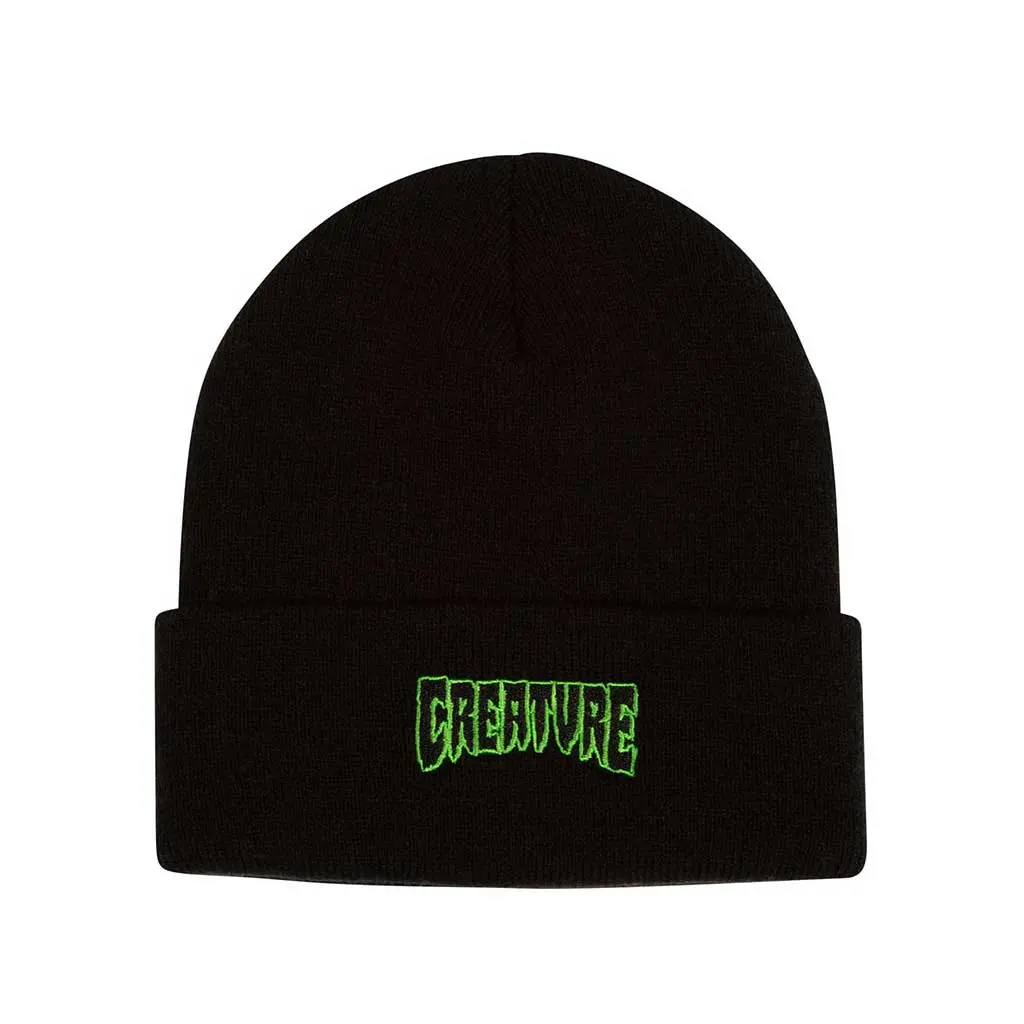 Creature Logo Outline Beanie - Black 1