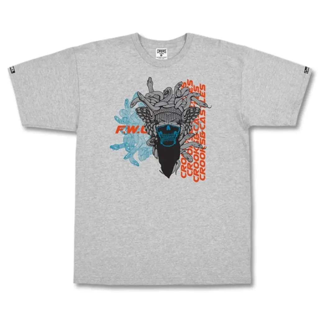 Crooks And Castles Skull Mask Medusa S/S Tee - Heather Grey 1