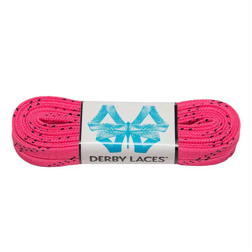 Derby Laces Waxed Skate Laces Hot Pink 1