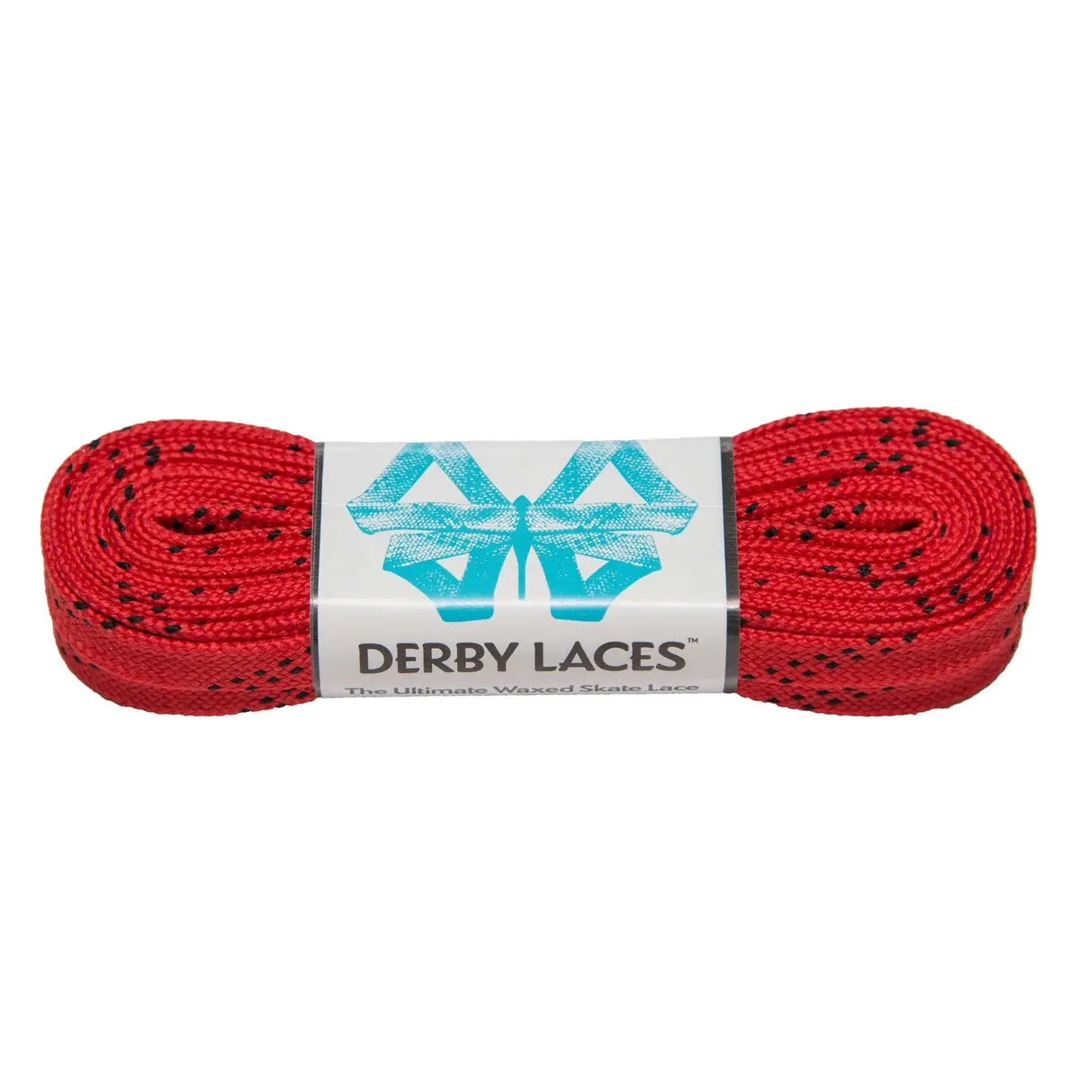 Derby Laces Waxed Skate Laces Red With Black Tracer 1