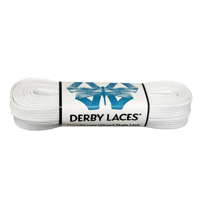 Derby Laces Waxed Skate Laces Solid White 1