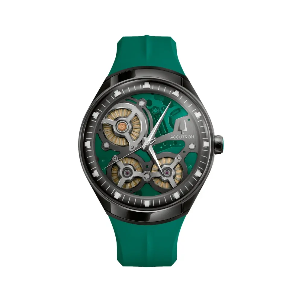 Electrostatic Dna Casino 45Mm - Green On Rubber Strap 1