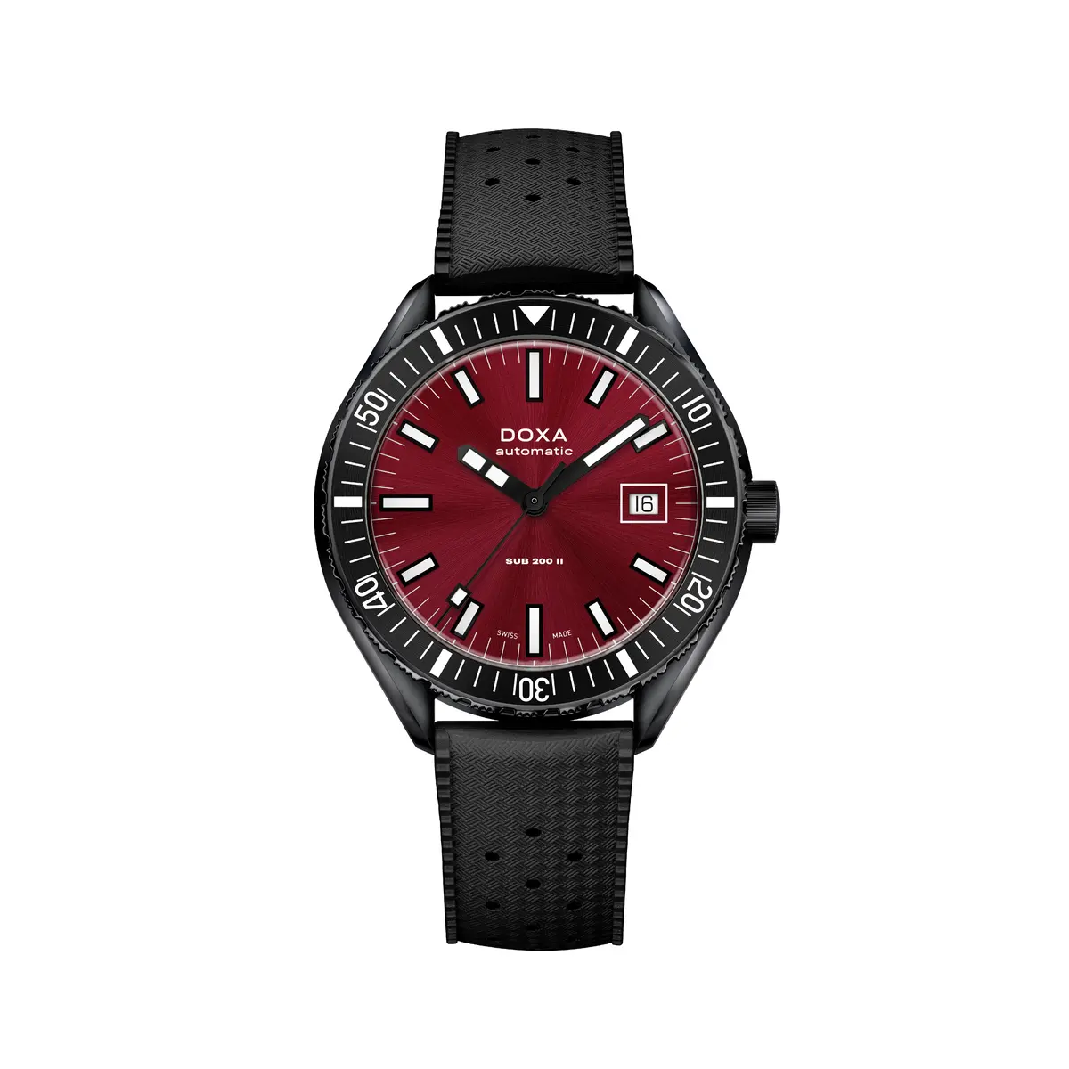 Sub 200 Ii Redcoral 44Mm - Red On Rubber Strap 1