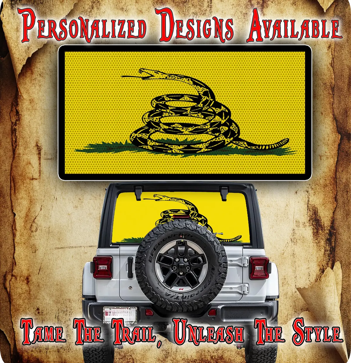 Don't Tread On Me Flag Rear Window See Through Graphic 1