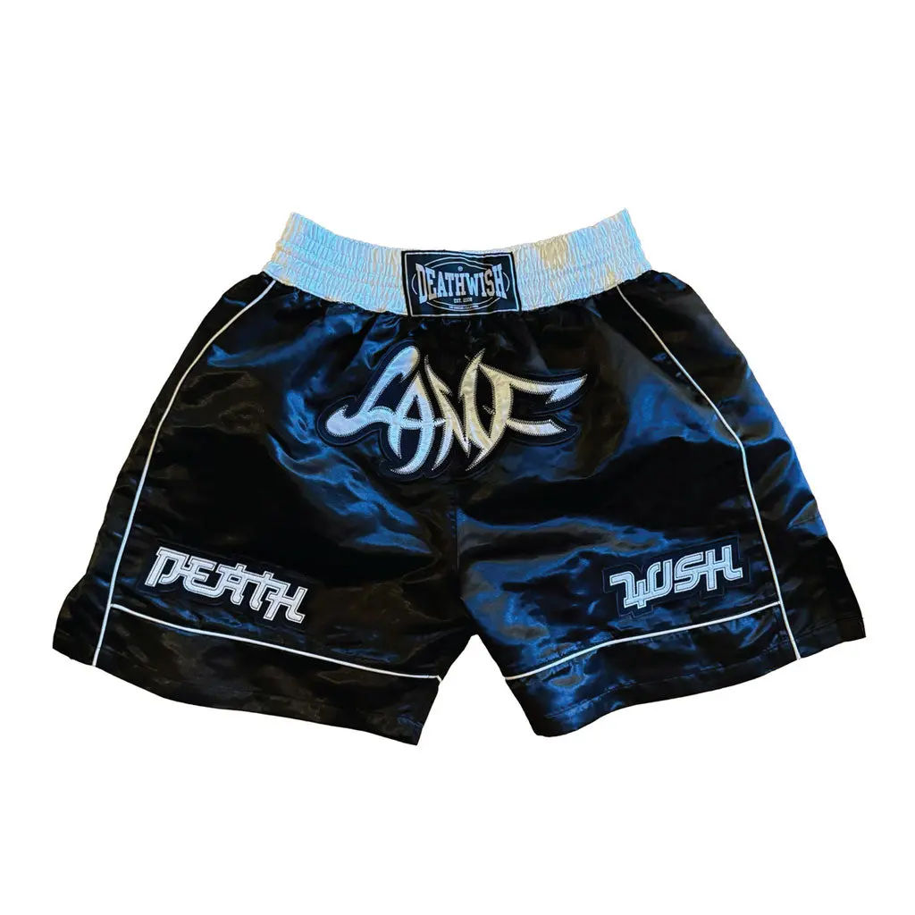 Deathwish Lamf Satin Boxing Shorts - Black 1