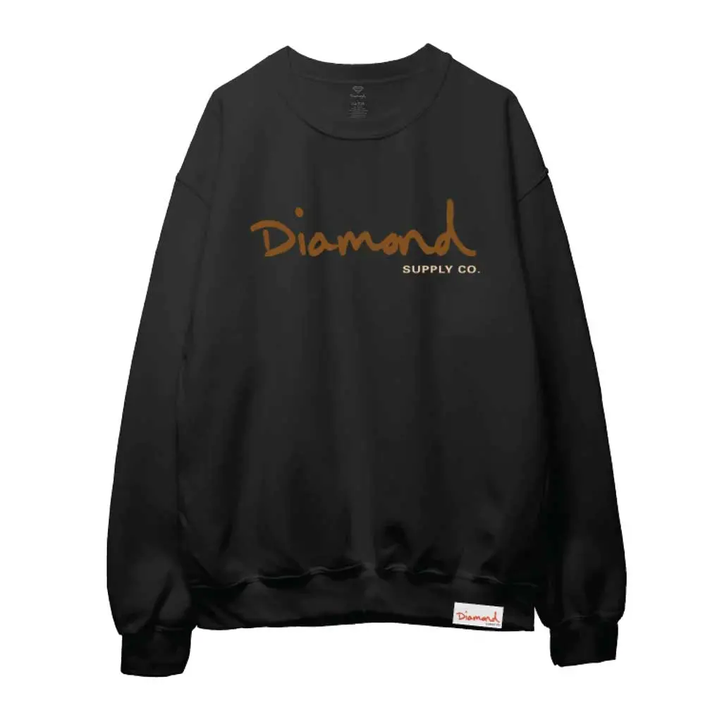 Diamond Og Script Earth Pack Crewneck - Black 1
