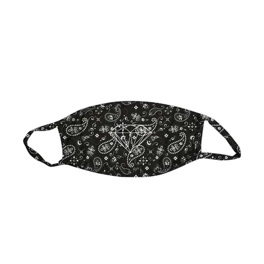 Diamond Bandana Face Mask - Black 1