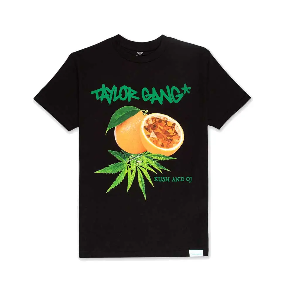 Diamond X Wiz Khaufa Orange & Kush Tee - Black 1