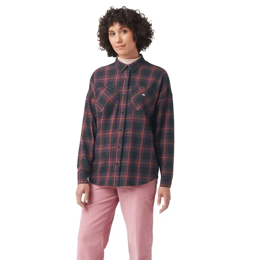 Dickies Women's Bakerhill Shirt - Black Wine 1