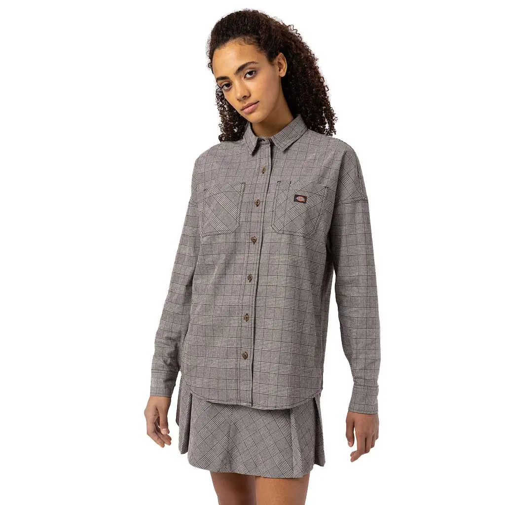 Dickies Women's Bakerhill Shirt - Brown Plaid 1