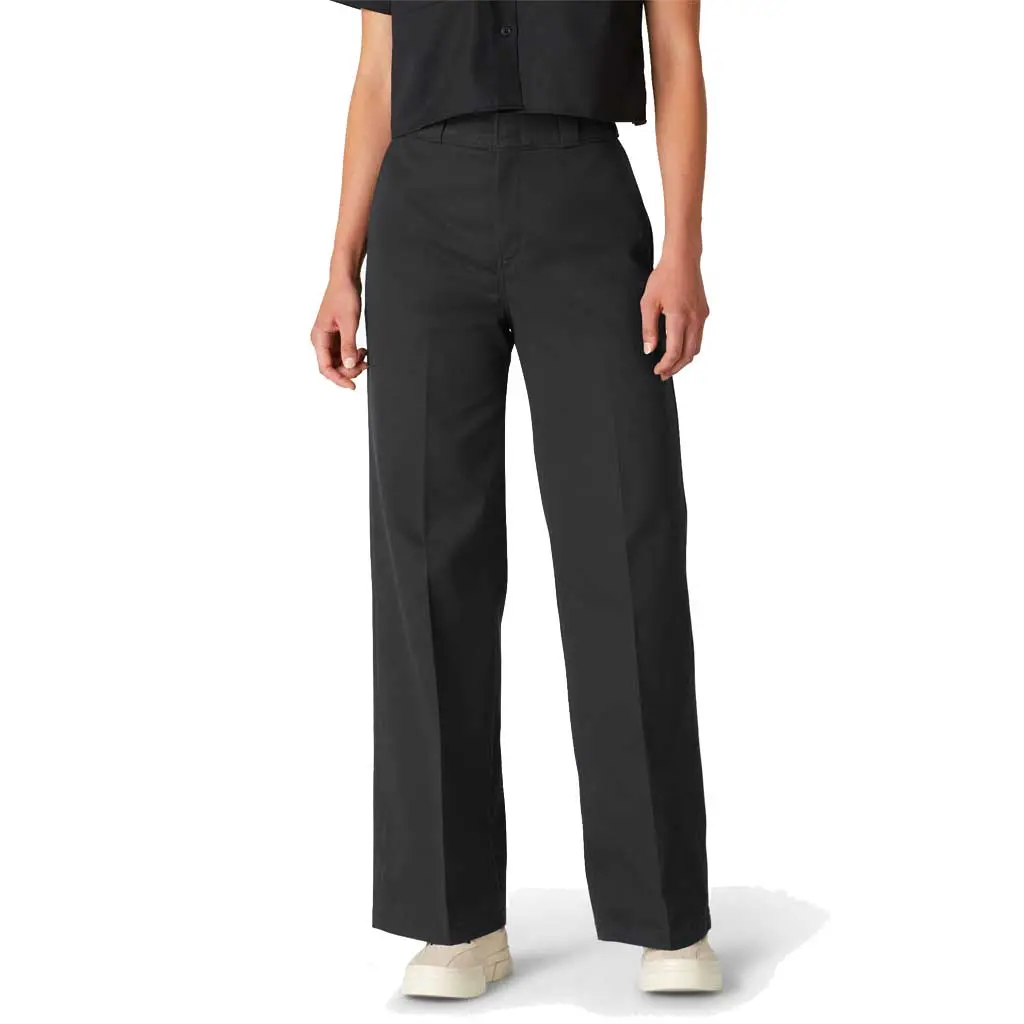 Dickies Women's Wide Leg Work Pant - Stonewash Black 1