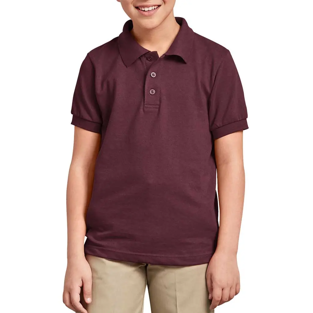 Dickies Youth Pique Polo Shirt - Burgundy 1