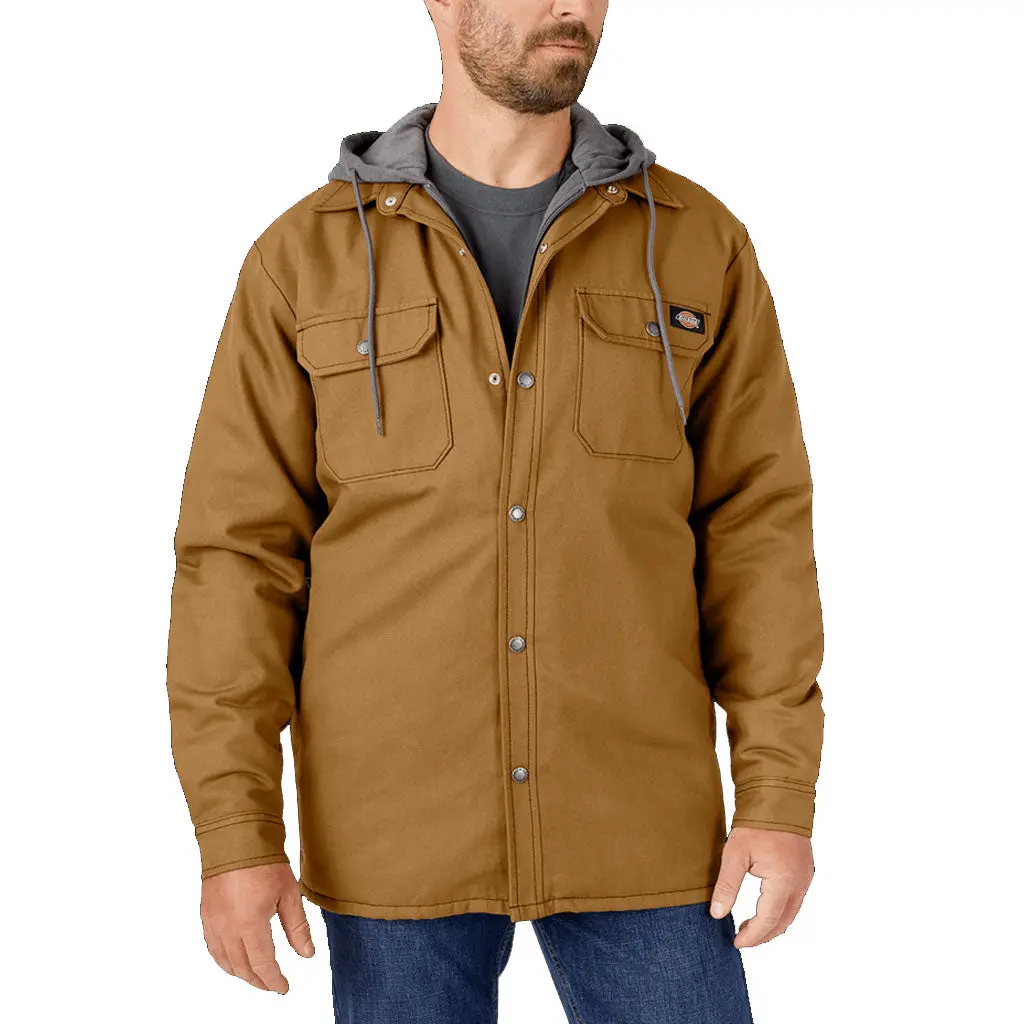 Dickies Fleece Shirt Duck Hood Jacket - Brown Duck 1
