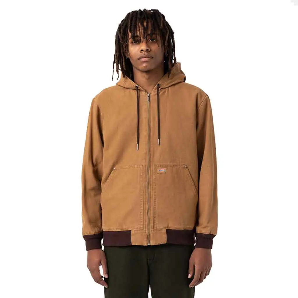 Dickies Duck Hooded Bomber Jacket - Stone Brown Duck 1