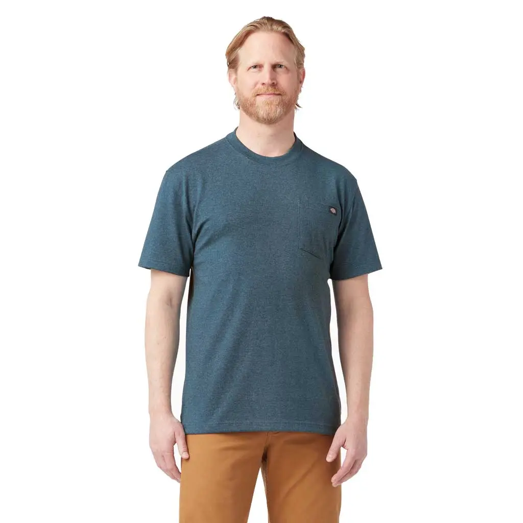 Dickies Heavy Weight Heathered Crew Pocket Tee - Baltic Blue 1