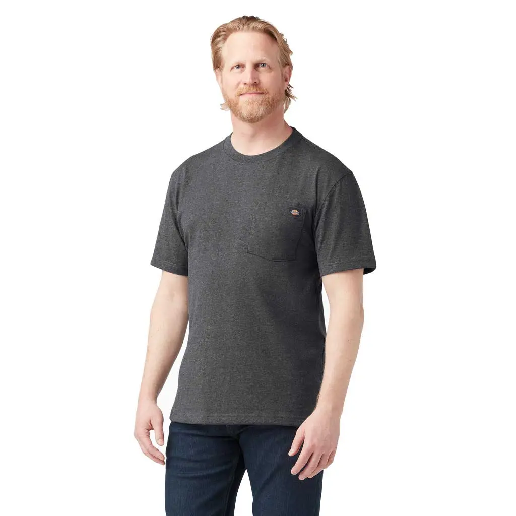 Dickies Heavy Weight Heathered Crew Pocket Tee - Chracoal Grey Heather 1