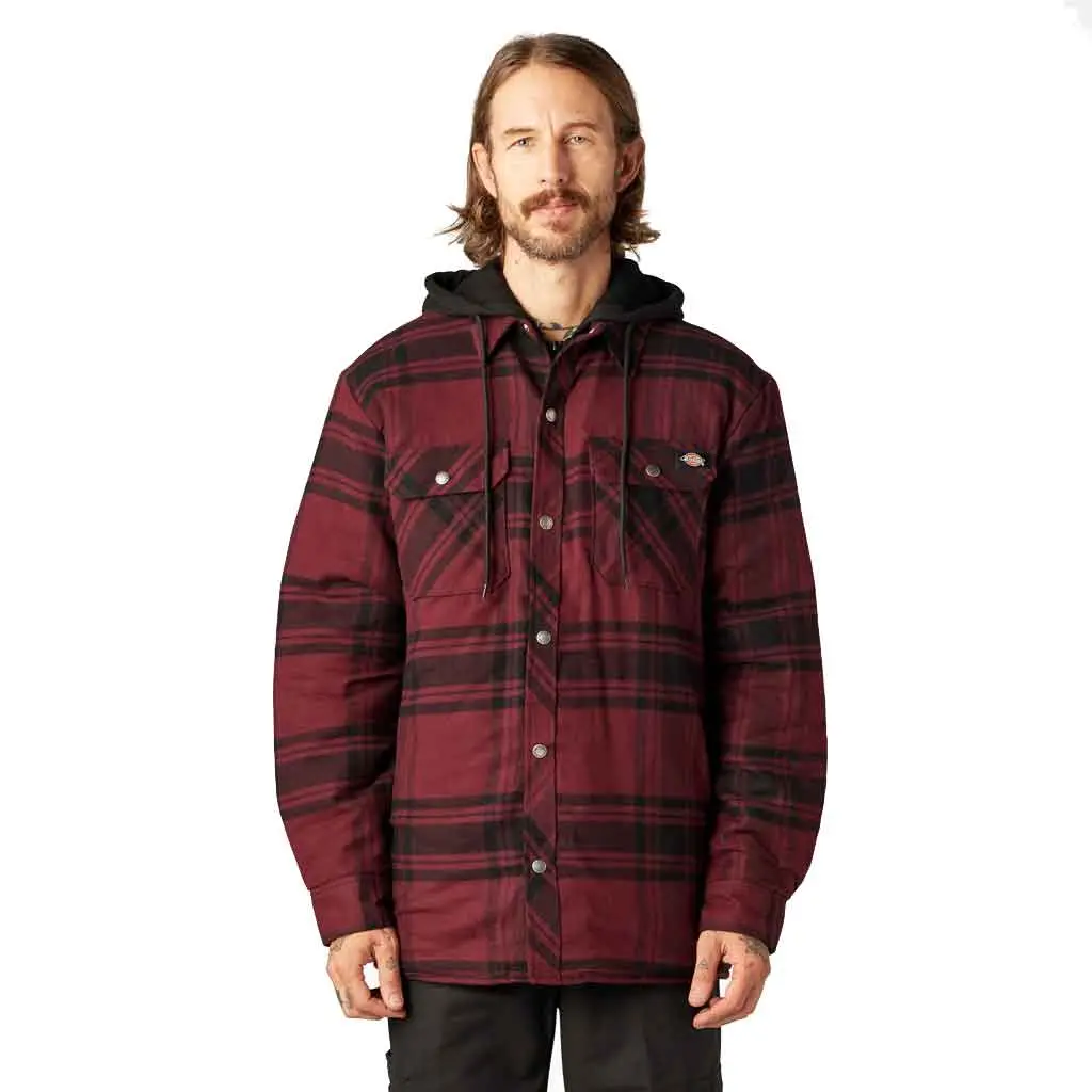 Dickies Quilted Flannel Shirt Jacket - Dark Port/Black 1
