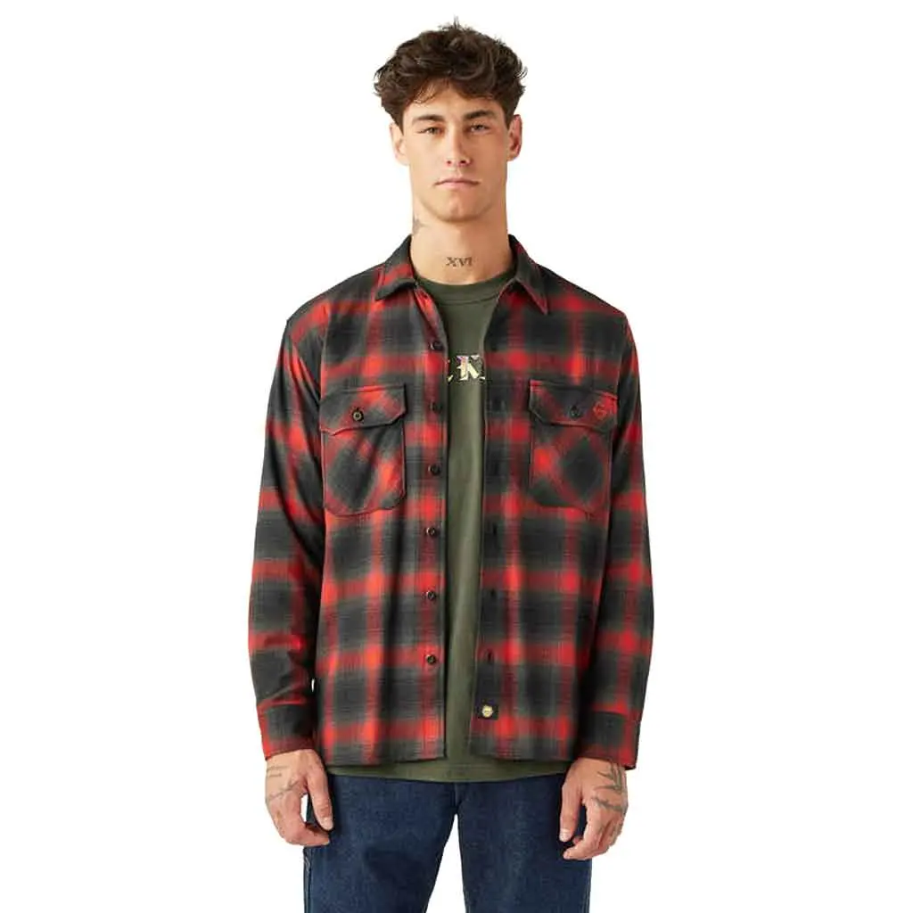 Dickies X Spitfire L/S Flannel Shirt - Red Ochre 1