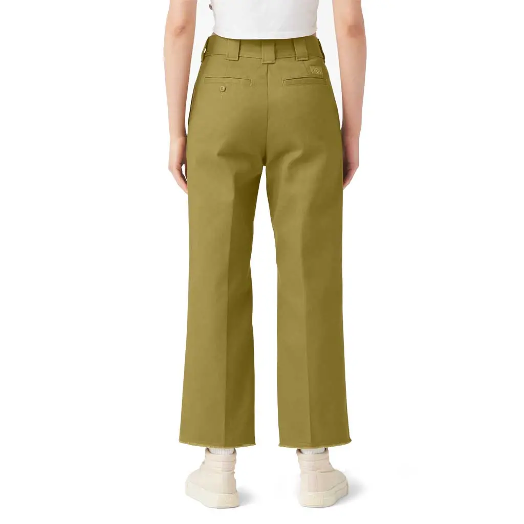 Dickies Women's Cropped Twill Ankle Pant - Rinsed Green Moss 2