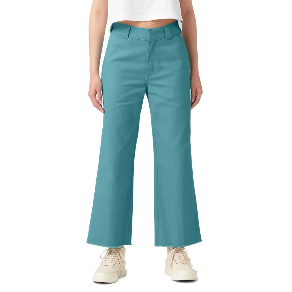Dickies Women's Cropped Twill Ankle Pant - Rinsed Porcelain 1