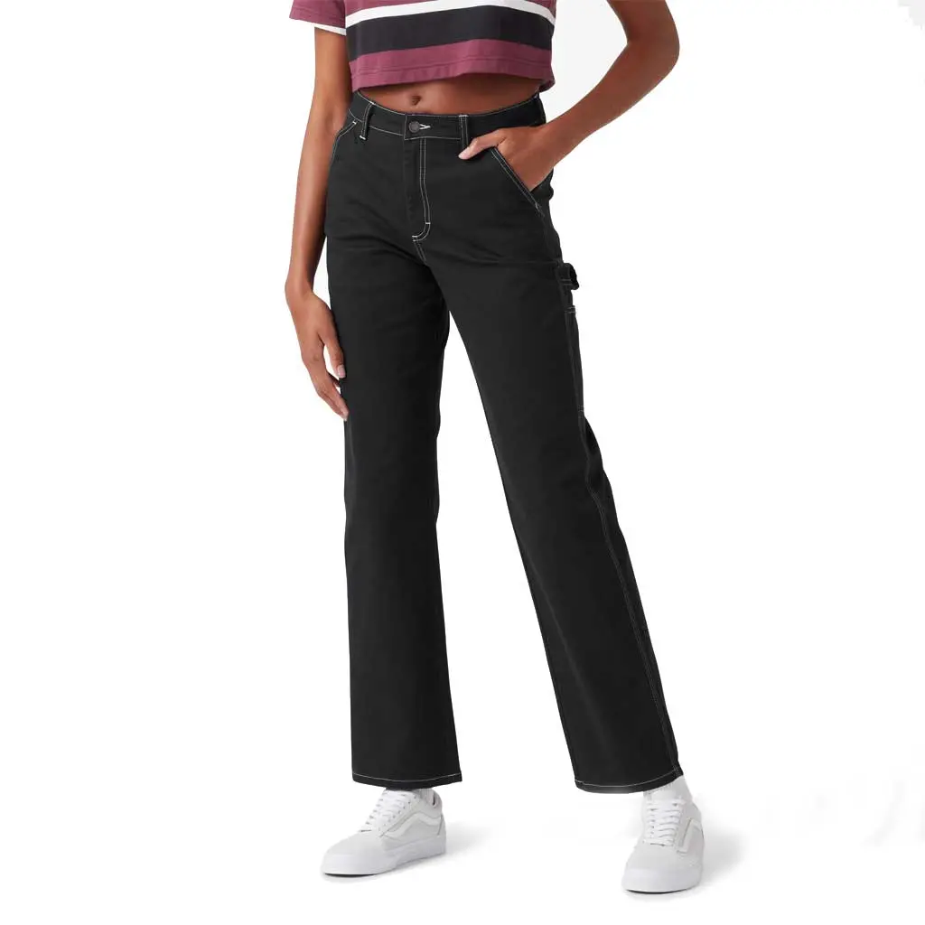 Dickies Women's High Waisted Cargo Pant - Black 1